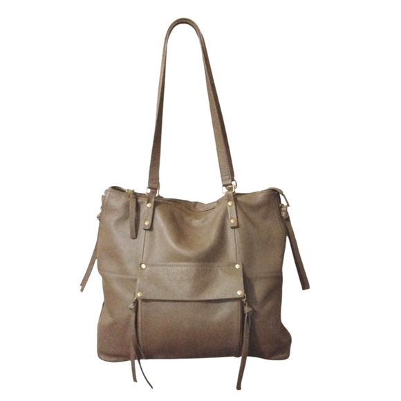 Kooba Gray/Taupe Leather Contemporary Travel Organizer Shoulder Bag - Picture 1 of 11